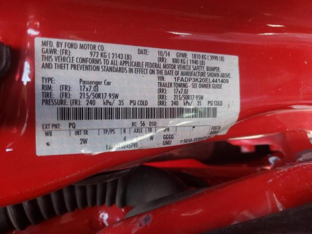 Photo 10 from auction – 2014 FORD FOCUS SE with VIN 1FADP3K20EL441409