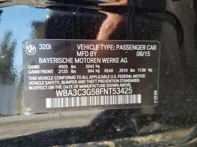 Photo 10 from auction – 2015 BMW 3 SERIES with VIN WBA3C3G58FNT53425