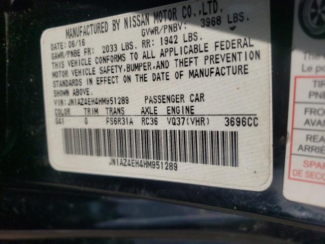 Photo 10 from auction – 2017 NISSAN 370Z with VIN JN1AZ4EH4HM951289
