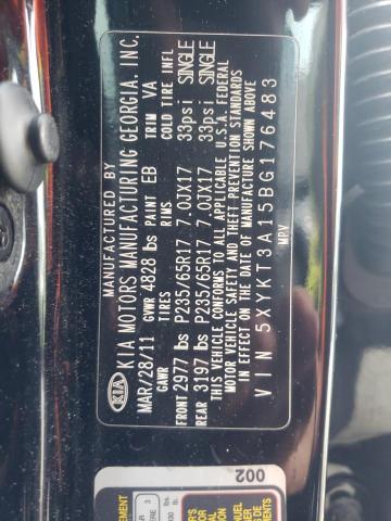 Photo 10 from auction – 2011 KIA SORENTO BA with VIN 5XYKT3A15BG176483