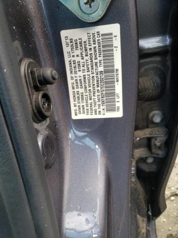 Photo 10 from auction – 2014 HONDA CIVIC LX with VIN 19XFB2F57EE202139