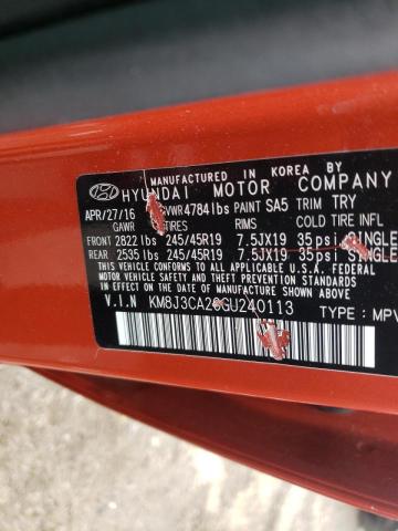 Photo 10 from auction – 2016 HYUNDAI TUCSON LIM with VIN KM8J3CA20GU240113