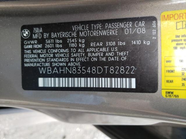 Photo 10 from auction – 2008 BMW 750LI with VIN WBAHN83548DT82822
