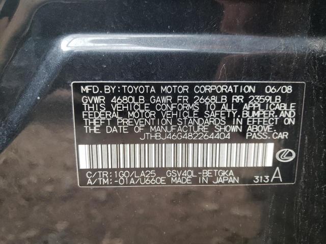 Photo 10 from auction – 2008 LEXUS ES 350 with VIN JTHBJ46G482264404