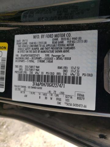 Photo 10 from auction – 2016 FORD FUSION SE with VIN 3FA6P0H70GR227471