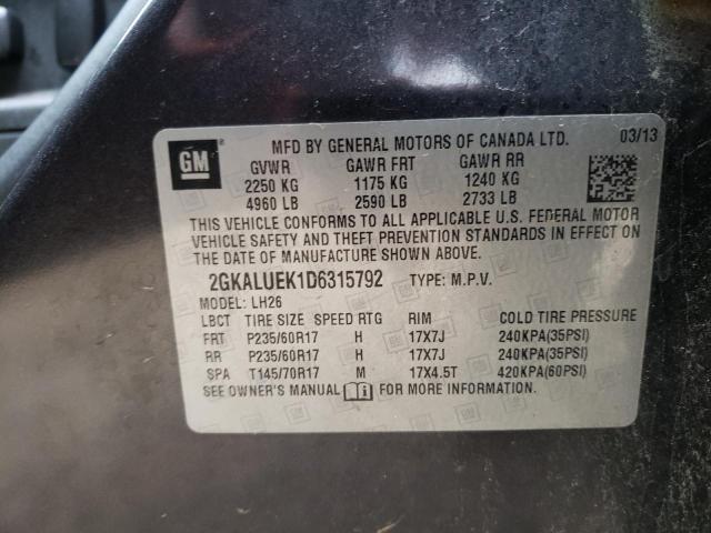 Photo 10 from auction – 2013 GMC TERRAIN SL with VIN 2GKALUEK1D6315792