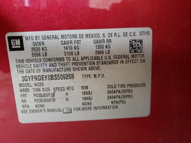 CADILLAC SRX LUXURY 2011 with VIN 3GYFNDEY0BS509268 - Photo from auction