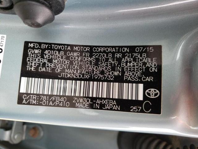 Photo 10 from auction – 2015 TOYOTA PRIUS with VIN JTDKN3DUXF1975732