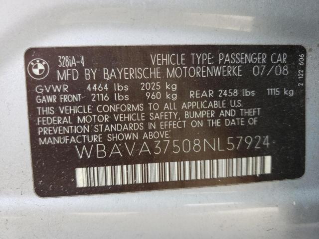 Photo 10 from auction – 2008 BMW 328 I with VIN WBAVA37508NL57924