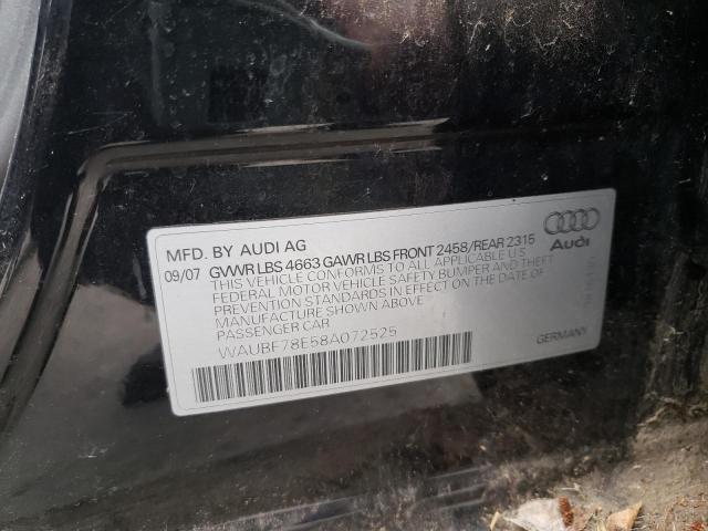 Photo 10 from auction – 2008 AUDI A4 S-LINE with VIN WAUBF78E58A072525