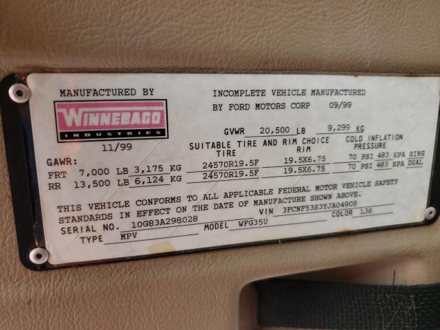 FORD F550 SUPER 2000 with VIN 3FCNF53S3YJA04908 - Photo from auction