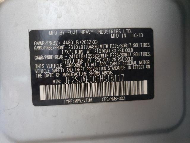Photo 10 from auction – 2014 SUBARU FORESTER 2 with VIN JF2SJAEC0EH518117