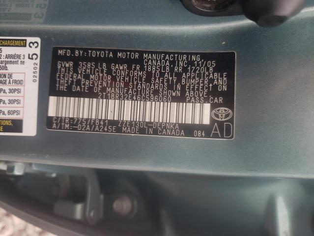 Photo 10 from auction – 2006 TOYOTA COROLLA CE with VIN 2T1BR32E46C596060