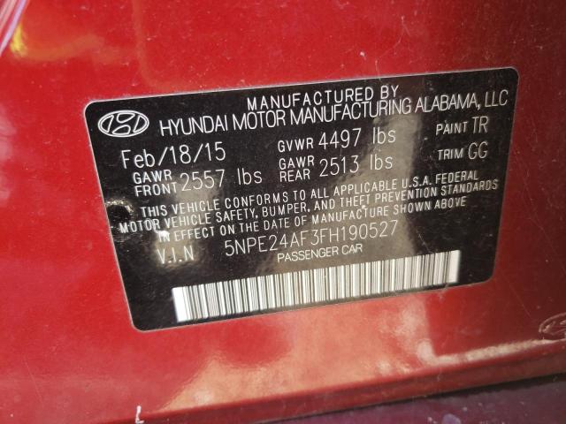Photo 10 from auction – 2015 HYUNDAI SONATA SE with VIN 5NPE24AF3FH190527