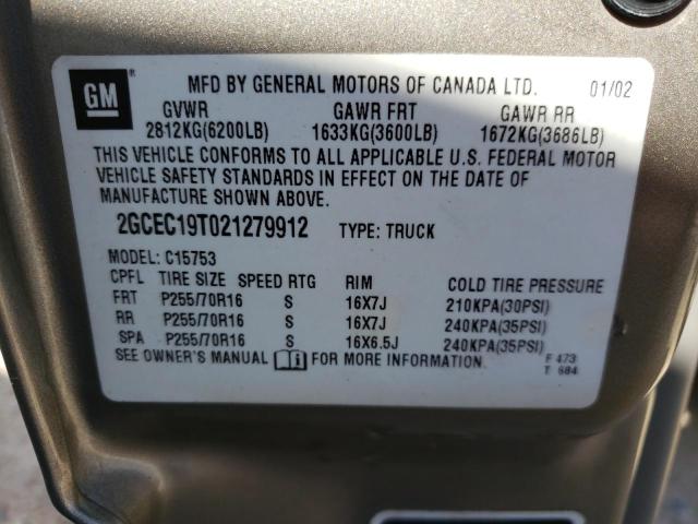 Photo 10 from auction – 2002 CHEVROLET SILVERADO with VIN 2GCEC19T021279912