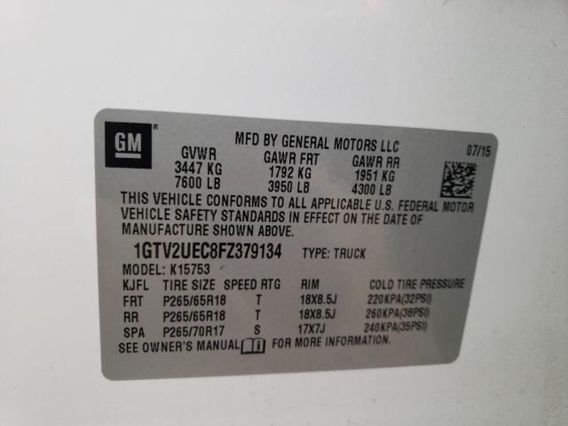 Photo 10 from auction – 2015 GMC SIERRA K15 with VIN 1GTV2UEC8FZ379134
