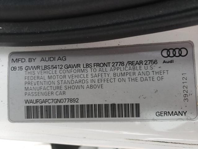 Photo 10 from auction – 2016 AUDI A6 PREMIUM with VIN WAUFGAFC7GN077892