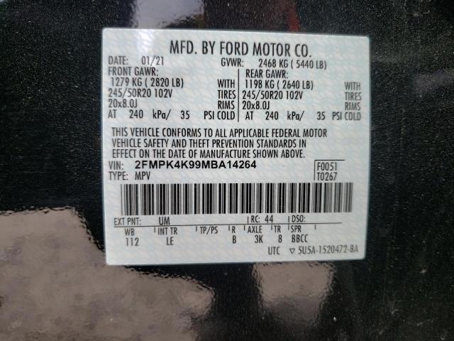 Photo 10 from auction – 2021 FORD EDGE TITAN with VIN 2FMPK4K99MBA14264
