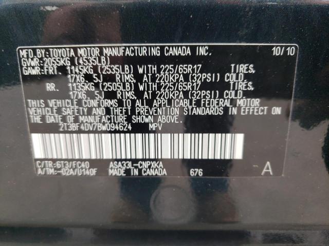 Photo 10 from auction – 2011 TOYOTA RAV4 with VIN 2T3BF4DV7BW094624