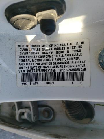 Photo 10 from auction – 2011 HONDA CIVIC LX with VIN 19XFA1F52BE021166