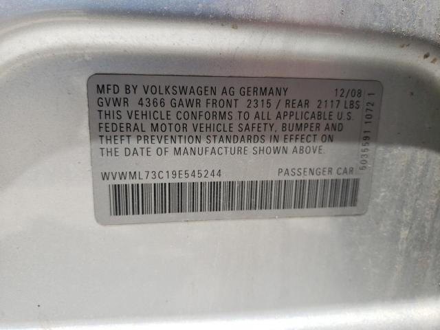 VOLKSWAGEN CC SPORT 2009 with VIN WVWML73C19E545244 - Photo from auction