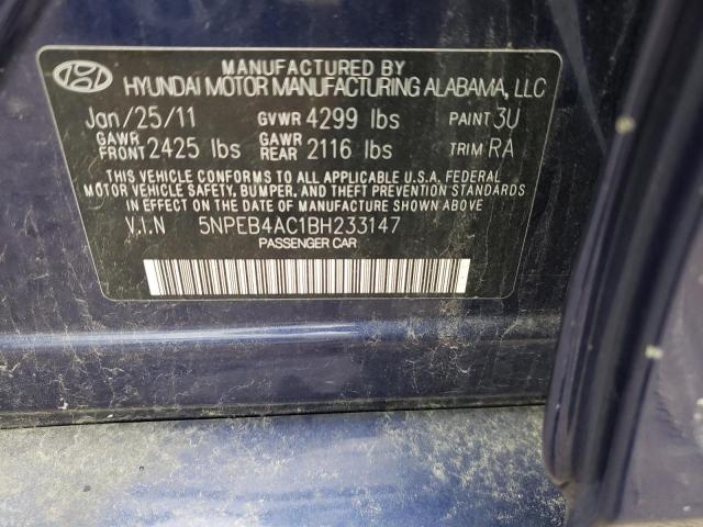 Photo 10 from auction – 2011 HYUNDAI SONATA GLS with VIN 5NPEB4AC1BH233147