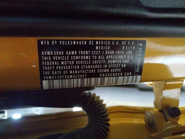 Photo 10 from auction – 2016 VOLKSWAGEN BEETLE DUN with VIN 3VWS17ATXGM623007
