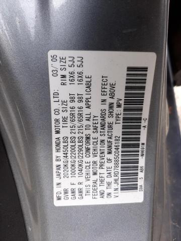 Photo 10 from auction – 2005 HONDA CR-V EX with VIN JHLRD78885C046182