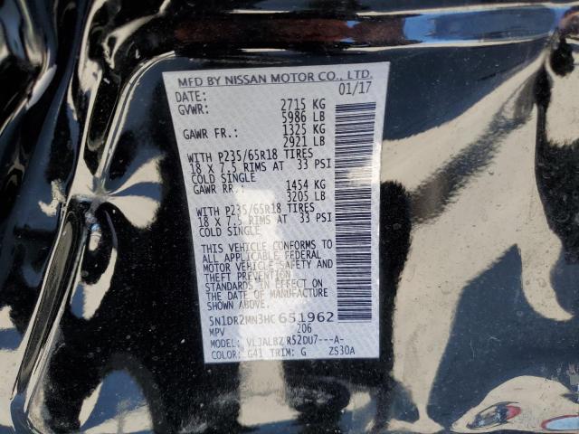 Photo 10 from auction – 2017 NISSAN PATHFINDER with VIN 5N1DR2MN3HC651962