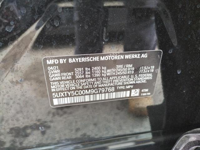 Photo 10 from auction – 2021 BMW X3 XDRIVE3 with VIN 5UXTY5C00M9G79768
