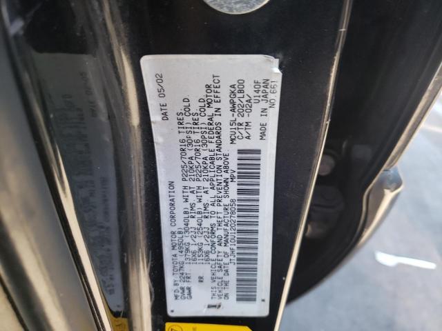 LEXUS RX 300 2002 with VIN JTJHF10U120278058 - Photo from auction