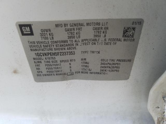 Photo 10 from auction – 2015 CHEVROLET SILVERADO with VIN 1GCVKPEH5FZ237353