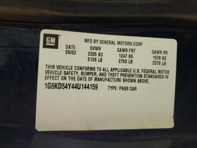 CADILLAC DEVILLE 2004 with VIN 1G6KD54Y44U144159 - Photo from auction
