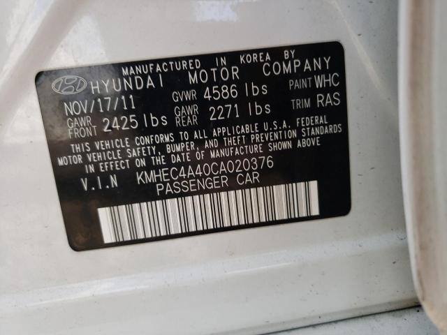 Photo 10 from auction – 2012 HYUNDAI SONATA HYB with VIN KMHEC4A40CA020376