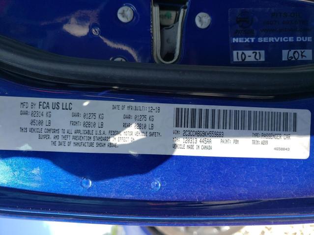 Photo 10 from auction – 2019 CHRYSLER 300 S with VIN 2C3CCABG9KH559683