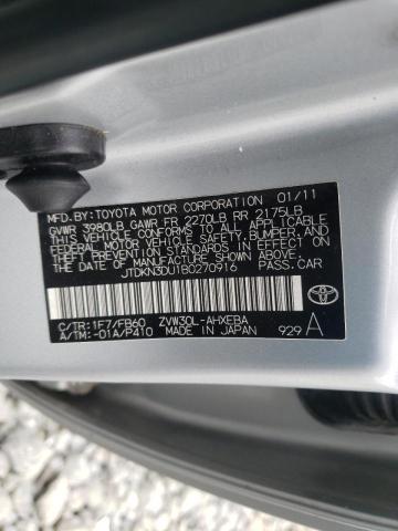 Foto 10 de la subasta – 2011 TOYOTA PRIUS con VIN JTDKN3DU1B0270916