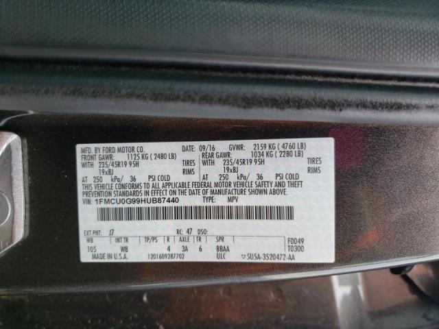 Photo 10 from auction – 2017 FORD ESCAPE SE with VIN 1FMCU0G99HUB87440