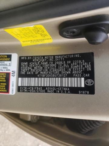 Photo 10 from auction – 2011 TOYOTA CAMRY BASE with VIN 4T1BF3EK5BU738127