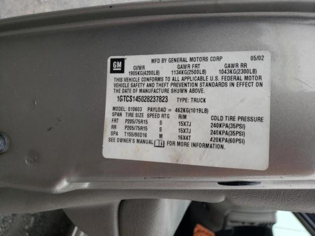 Photo 10 from auction – 2002 GMC SONOMA with VIN 1GTCS145028237823
