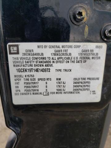 Photo 10 from auction – 2004 CHEVROLET SILVERADO with VIN 1GCEK19T14E143972