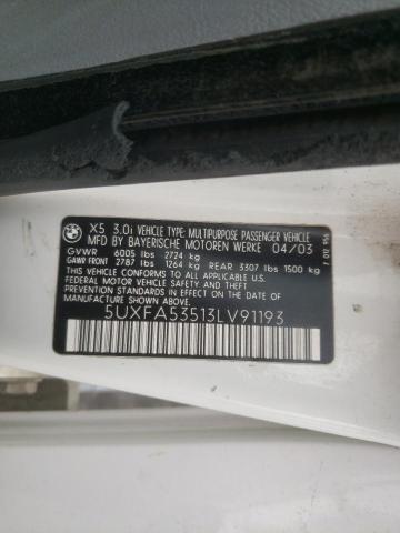 Zdjęcie 10 z aukcji – 2003 BMW X5 3.0I z VIN 5UXFA53513LV91193