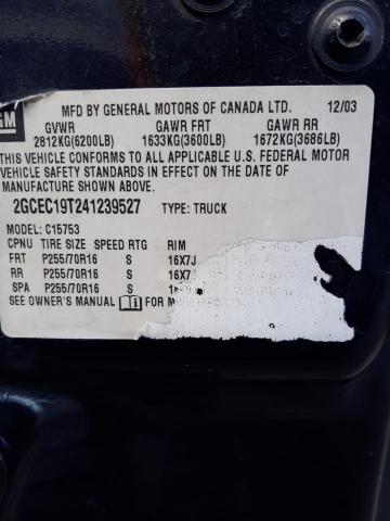 Photo 10 from auction – 2004 CHEVROLET SILVERADO with VIN 2GCEC19T241239527