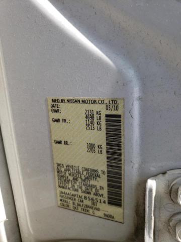 Photo 10 from auction – 2010 NISSAN MAXIMA S with VIN 1N4AA5AP2AC856514