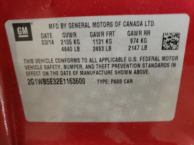 Photo 10 from auction – 2014 CHEVROLET IMPALA LIM with VIN 2G1WB5E32E1163600