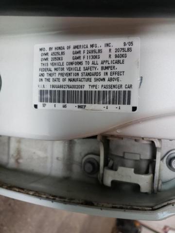 Photo 10 from auction – 2006 ACURA 3.2TL with VIN 19UUA66276A002097