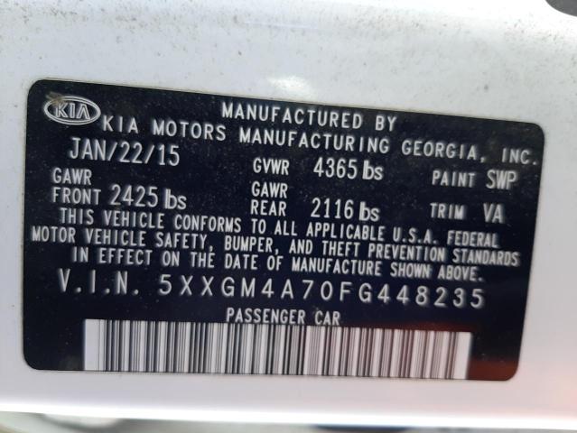 Photo 10 from auction – 2015 KIA OPTIMA LX with VIN 5XXGM4A70FG448235