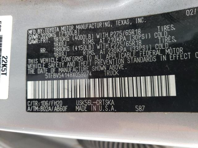 Photo 10 from auction – 2008 TOYOTA TUNDRA DOU with VIN 5TFBV54148X059274