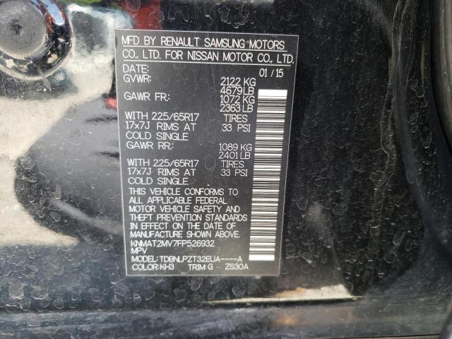 Photo 10 from auction – 2015 NISSAN ROGUE S with VIN KNMAT2MV7FP526932