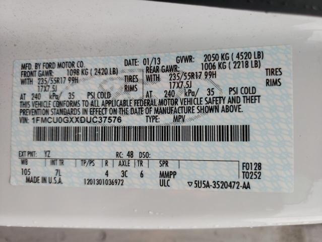 Photo 10 from auction – 2013 FORD ESCAPE SE with VIN 1FMCU0GXXDUC37576