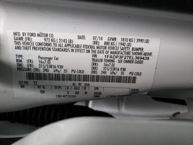Photo 10 from auction – 2014 FORD FOCUS SE with VIN 1FADP3F27EL369439